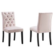 Pink finish performance velvet tufted button back dining chairs - set of 2 by Modway additional picture 2