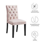 Pink finish performance velvet tufted button back dining chairs - set of 2 by Modway additional picture 8