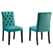 Teal finish performance velvet tufted button back dining chairs - set of 2 by Modway additional picture 2
