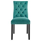 Teal finish performance velvet tufted button back dining chairs - set of 2 by Modway additional picture 7