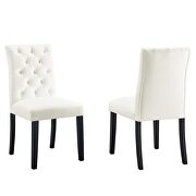 White finish performance velvet tufted button back dining chairs - set of 2 by Modway additional picture 2