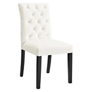 White finish performance velvet tufted button back dining chairs - set of 2 by Modway additional picture 3