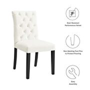 White finish performance velvet tufted button back dining chairs - set of 2 by Modway additional picture 8