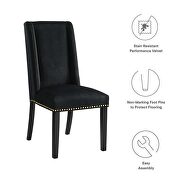 Black finish stain-resistant performance velvet dining chairs - set of 2 by Modway additional picture 8
