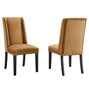 Cognac finish stain-resistant performance velvet dining chairs - set of 2 by Modway additional picture 2