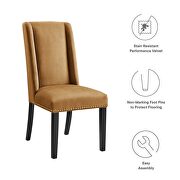 Cognac finish stain-resistant performance velvet dining chairs - set of 2 by Modway additional picture 8