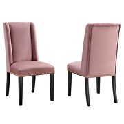 Dusty rose finish stain-resistant performance velvet dining chairs - set of 2 by Modway additional picture 2