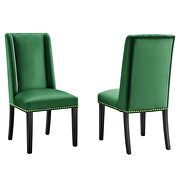 Emerald finish stain-resistant performance velvet dining chairs - set of 2 by Modway additional picture 2