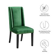Emerald finish stain-resistant performance velvet dining chairs - set of 2 by Modway additional picture 8