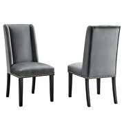 Gray finish stain-resistant performance velvet dining chairs - set of 2 by Modway additional picture 2