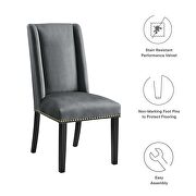Gray finish stain-resistant performance velvet dining chairs - set of 2 by Modway additional picture 8