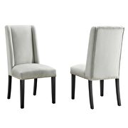Light gray finish stain-resistant performance velvet dining chairs - set of 2 by Modway additional picture 2