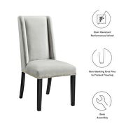 Light gray finish stain-resistant performance velvet dining chairs - set of 2 by Modway additional picture 8