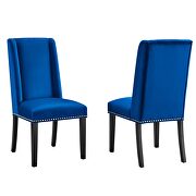 Navy finish stain-resistant performance velvet dining chairs - set of 2 by Modway additional picture 2