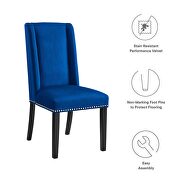 Navy finish stain-resistant performance velvet dining chairs - set of 2 by Modway additional picture 8