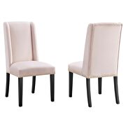 Pink finish stain-resistant performance velvet dining chairs - set of 2 by Modway additional picture 2