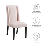 Pink finish stain-resistant performance velvet dining chairs - set of 2 by Modway additional picture 8