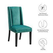 Teal finish stain-resistant performance velvet dining chairs - set of 2 by Modway additional picture 8