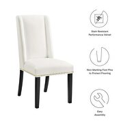 White finish stain-resistant performance velvet dining chairs - set of 2 by Modway additional picture 8