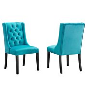Blue finish button tufted performance velvet dining chairs - set of 2 by Modway additional picture 2
