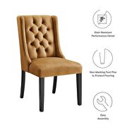Cognac finish button tufted performance velvet dining chairs - set of 2 by Modway additional picture 8