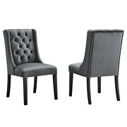 Gray finish button tufted performance velvet dining chairs - set of 2 by Modway additional picture 2