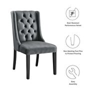 Gray finish button tufted performance velvet dining chairs - set of 2 by Modway additional picture 8