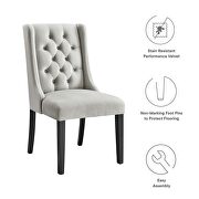 Light gray finish button tufted performance velvet dining chairs - set of 2 by Modway additional picture 8