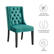Teal finish button tufted performance velvet dining chairs - set of 2 by Modway additional picture 8