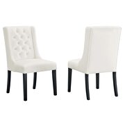 White finish button tufted performance velvet dining chairs - set of 2 by Modway additional picture 2