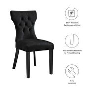 Black finish softly tapered back performance velvet dining chairs - set of 2 by Modway additional picture 8