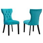 Blue finish softly tapered back performance velvet dining chairs - set of 2 by Modway additional picture 2