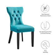 Blue finish softly tapered back performance velvet dining chairs - set of 2 by Modway additional picture 8