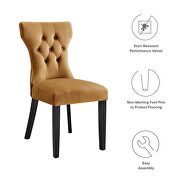 Cognac finish softly tapered back performance velvet dining chairs - set of 2 by Modway additional picture 8