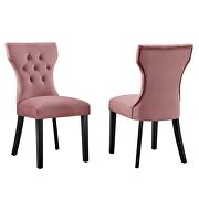 Dusty rose finish softly tapered back performance velvet dining chairs - set of 2 by Modway additional picture 2