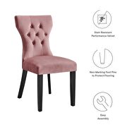 Dusty rose finish softly tapered back performance velvet dining chairs - set of 2 by Modway additional picture 8