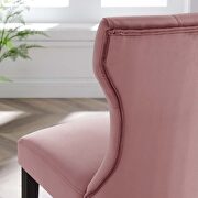 Dusty rose finish softly tapered back performance velvet dining chairs - set of 2 by Modway additional picture 9