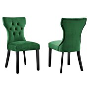 Emerald finish softly tapered back performance velvet dining chairs - set of 2 by Modway additional picture 2