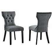Gray finish softly tapered back performance velvet dining chairs - set of 2 by Modway additional picture 2