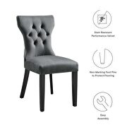 Gray finish softly tapered back performance velvet dining chairs - set of 2 by Modway additional picture 8
