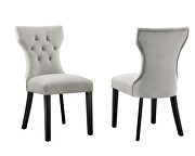 Light gray finish softly tapered back performance velvet dining chairs - set of 2 by Modway additional picture 2
