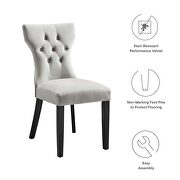 Light gray finish softly tapered back performance velvet dining chairs - set of 2 by Modway additional picture 8