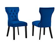 Navy finish softly tapered back performance velvet dining chairs - set of 2 by Modway additional picture 2
