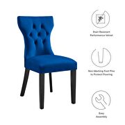 Navy finish softly tapered back performance velvet dining chairs - set of 2 by Modway additional picture 8