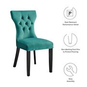 Teal finish softly tapered back performance velvet dining chairs - set of 2 by Modway additional picture 8