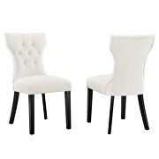 White finish softly tapered back performance velvet dining chairs - set of 2 by Modway additional picture 2