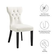 White finish softly tapered back performance velvet dining chairs - set of 2 by Modway additional picture 8