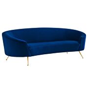 Upholstered performance velvet sofa in navy finish by Modway additional picture 2