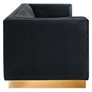Upholstered performance velvet sofa in black finish with asymmetrical armrests by Modway additional picture 5