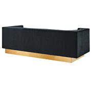 Upholstered performance velvet sofa in black finish with asymmetrical armrests by Modway additional picture 6